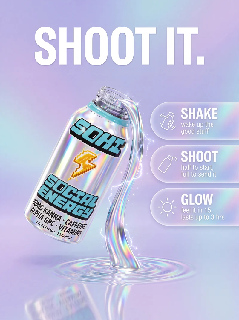 How to take the SOHI shot: shake, shoot half to start, glow for up to 3 hours