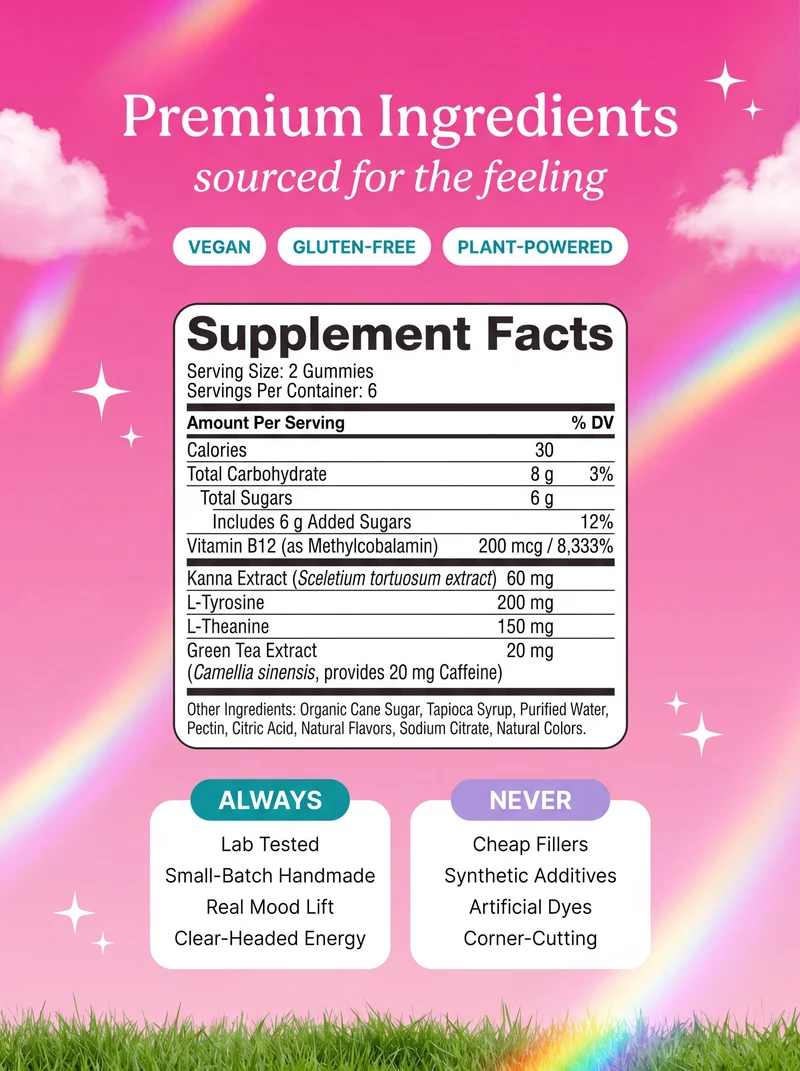 SOHI Social Gummies supplement facts panel and ingredient list