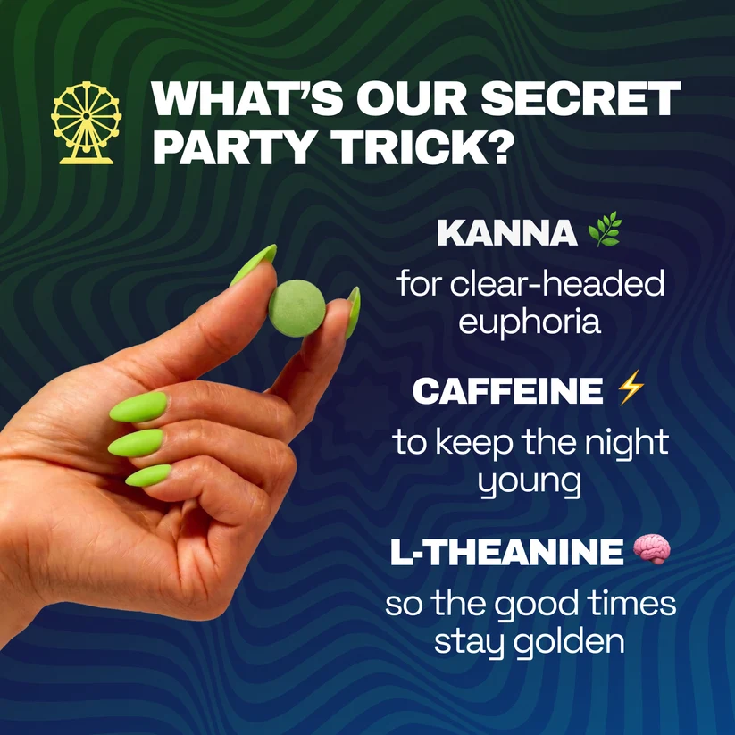 Ferris Wheel secret party trick: kanna for clear-headed euphoria, caffeine and L-theanine