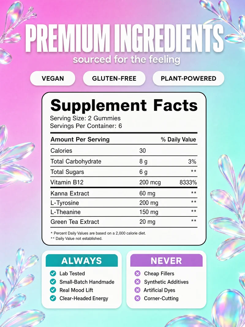 SOHI Social Gummies premium ingredients and supplement facts panel