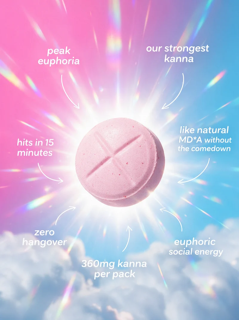 SOHI Social Energy Tab: peak euphoria, hits in 15 minutes, zero hangover, 360mg kanna per pack